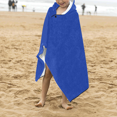 color Egyptian blue Kids' Hooded Bath Towels