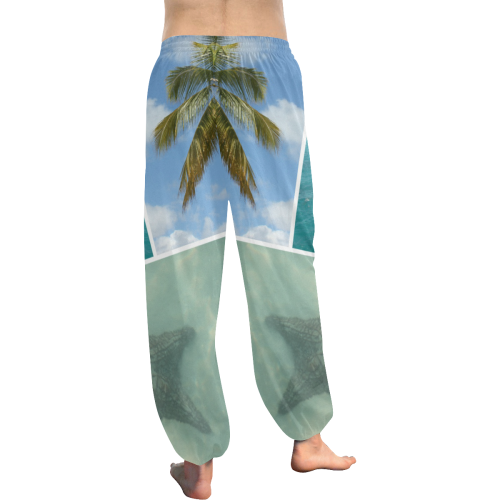 Caribbean Vacation Photo Collage Women's All Over Print Harem Pants (Model L18)