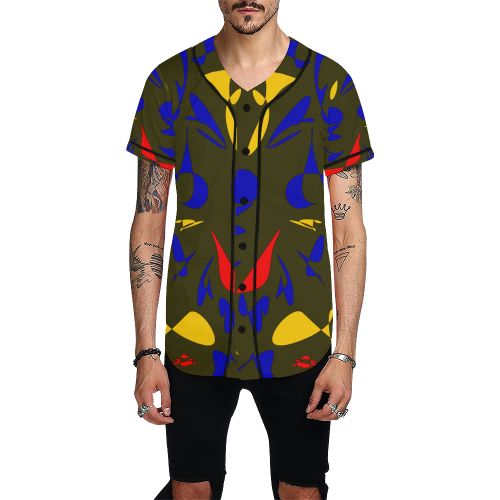zappwaits abstract 05 All Over Print Baseball Jersey for Men (Model T50)