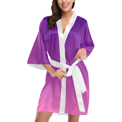 Purple and Fuschia Pink  Ombre Kimono Robe