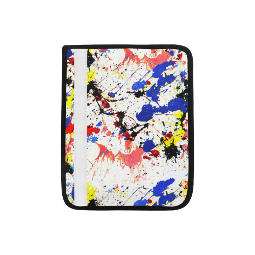 Blue and Red Paint Splatter Car Seat Belt Cover 7''x8.5''