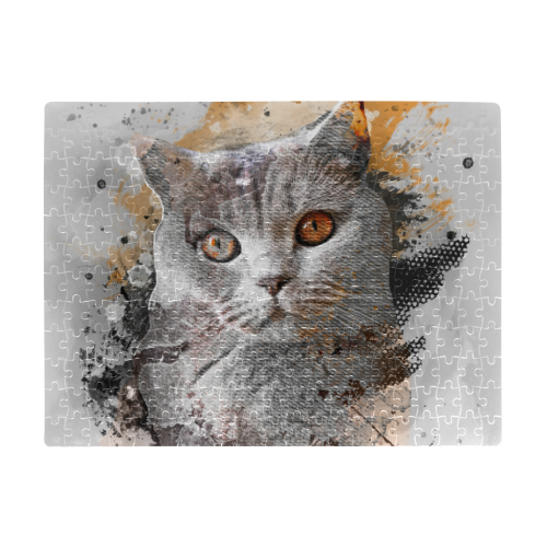 cat kitty art #cat #kitty A3 Size Jigsaw Puzzle (Set of 252 Pieces)