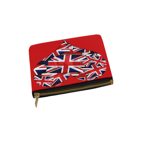 Union Jack British UK Flag Heart Red Carry-All Pouch 6''x5''