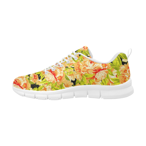 Colorful Flower Pattern Women's Breathable Running Shoes/Large (Model 055)