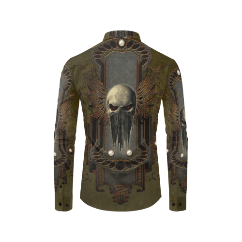 Awesome dark skull Men's All Over Print Casual Dress Shirt (Model T61)