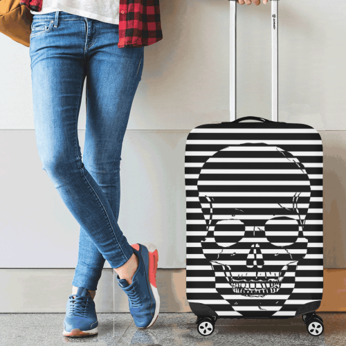 Awesome Skull Black & White Luggage Cover/Small 18"-21"