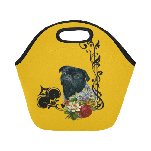 Romantic Old School Pug Neoprene Lunch Bag/Small (Model 1669)