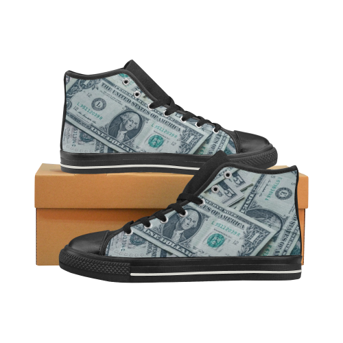 MILLION DOLLAR MONEY High Top Canvas Shoes for Kid (Model 017)