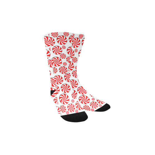 Christmas Peppermint Candy Custom Socks for Kids