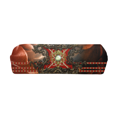 Red floral design Pencil Pouch/Small (Model 1681)