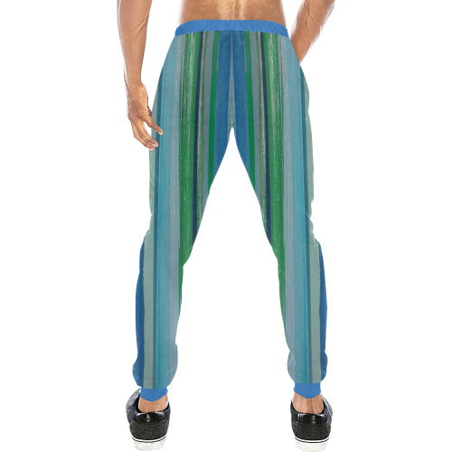 painted stripe Men's All Over Print Sweatpants/Large Size (Model L11)