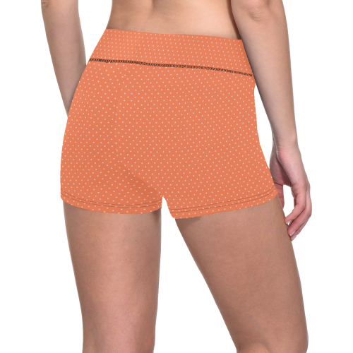 Living Coral Color Polka Dots Women's All Over Print Short Leggings (Model L28)