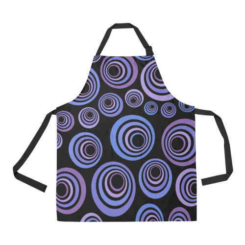 Retro Psychedelic Ultraviolet Pattern All Over Print Apron
