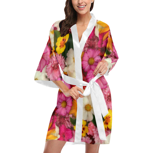 pink cosmos Kimono Robe