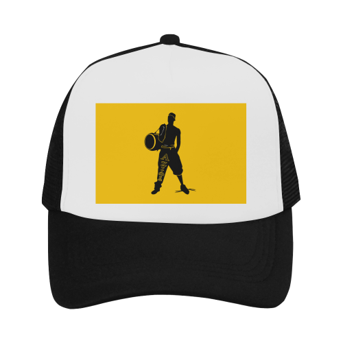 Aziatic Black, Yellow and White Trucker Hat