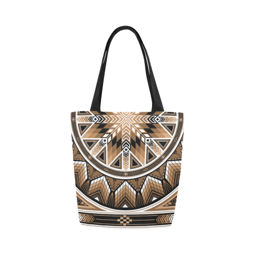 Sacred Places Brown Canvas Tote Bag (Model 1657)