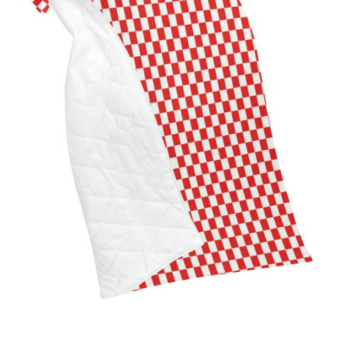 Bright Red Gingham Quilt 40"x50"