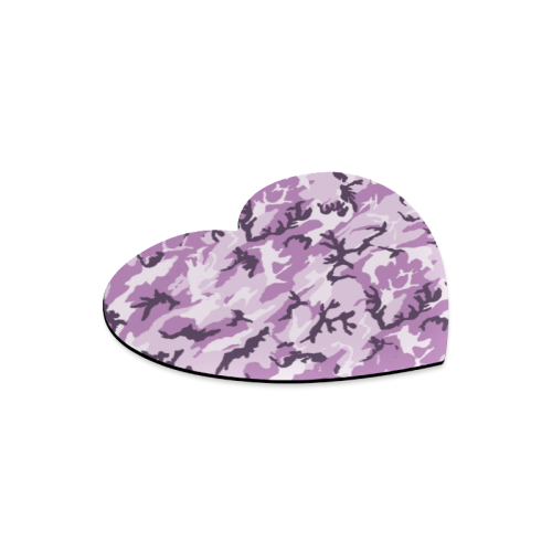 Woodland Pink Purple Camouflage Heart-shaped Mousepad
