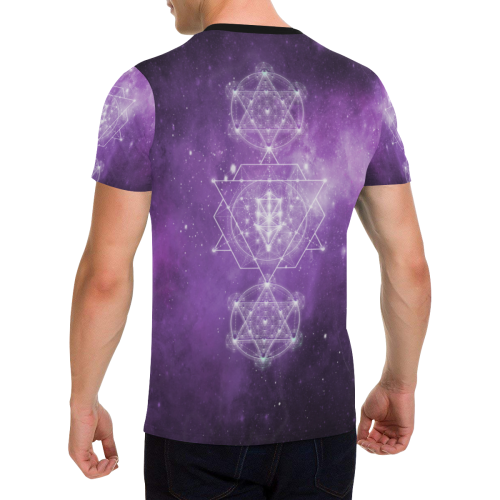 Sacred Geometry Stardust Men's All Over Print T-Shirt with Chest Pocket (Model T56)