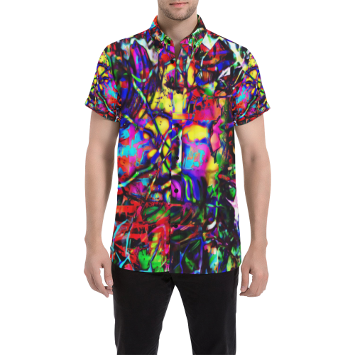 Rainbow Graffiti Men's All Over Print Short Sleeve Shirt (Model T53)