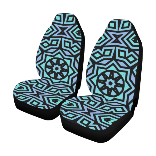 Aqua and Lilac Tribal Pattern Car Seat Covers (Set of 2)