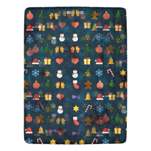Oh Santa Pattern by K.Merske Ultra-Soft Micro Fleece Blanket 60"x80"