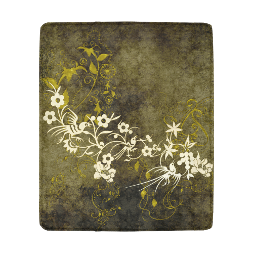 Flowers with birds, tribal Ultra-Soft Micro Fleece Blanket 50"x60"