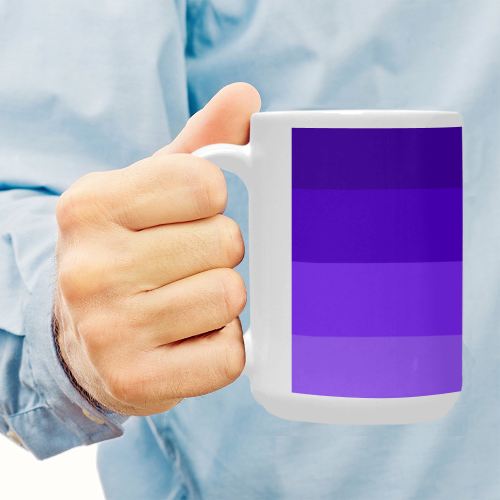 Purple stripes Custom Ceramic Mug (15OZ)