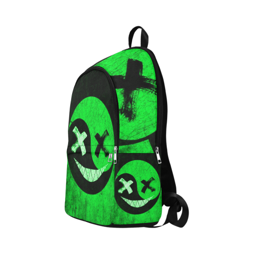 Woke Rave Smiley Neon Green Festival Fabric Backpack for Adult (Model 1659)