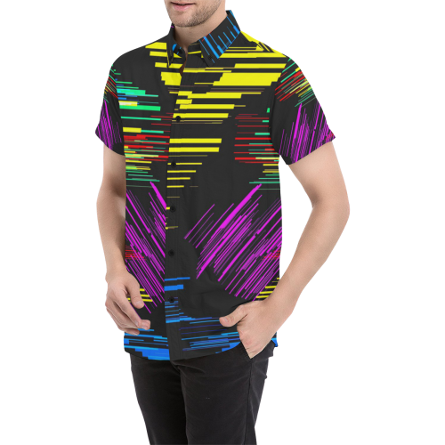 New Pattern factory 2A by JamColors Men's All Over Print Short Sleeve Shirt (Model T53)