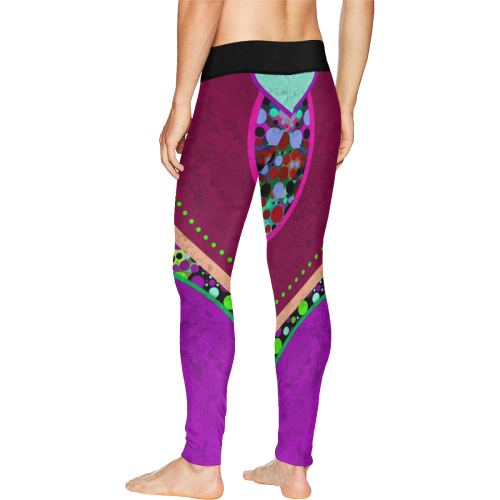 Abstract Pattern Mix - Dots And Colors 2 Men's All Over Print Leggings (Model L38)