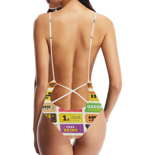 TICKETS BIKINI II ELEMENTS Sexy Lacing Backless One-Piece Swimsuit (Model S10)