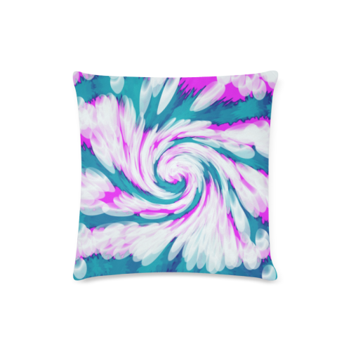 Turquoise Pink Tie Dye Swirl Abstract Custom Zippered Pillow Case
