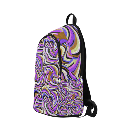 Groovy Retro Renewal - Purple Waves Fabric Backpack for Adult (Model 1659)