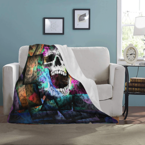 Skull Popart by Nico Bielow Ultra-Soft Micro Fleece Blanket 40"x50"