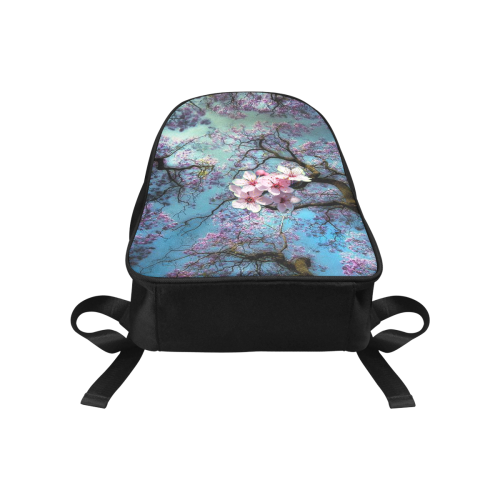 Cherry Blossom Fabric School Backpack (Model 1682) (Medium)