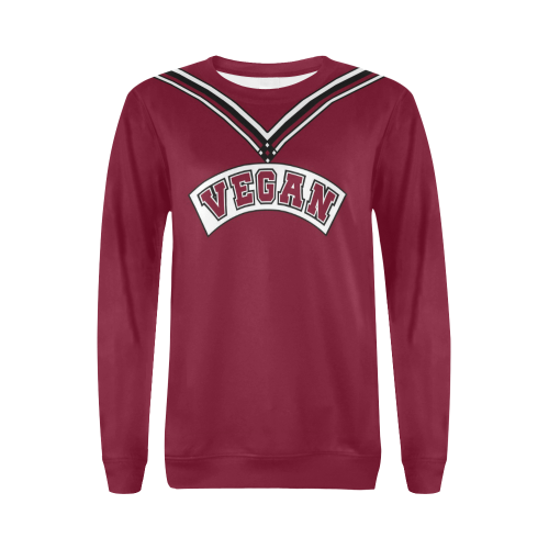 Vegan Cheerleader All Over Print Crewneck Sweatshirt for Women (Model H18)