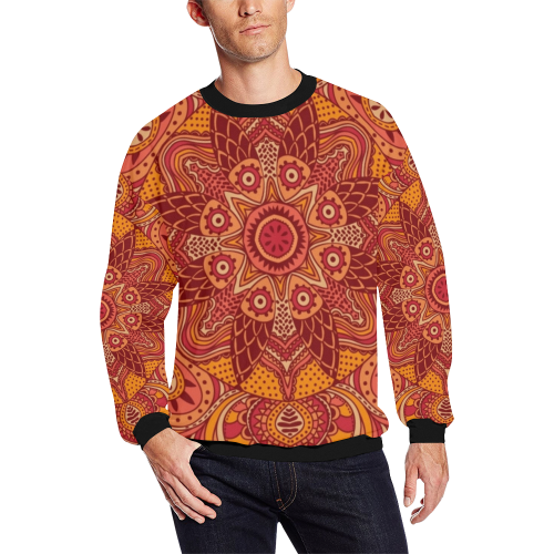 MANDALA SPICE OF LIFE All Over Print Crewneck Sweatshirt for Men/Large (Model H18)