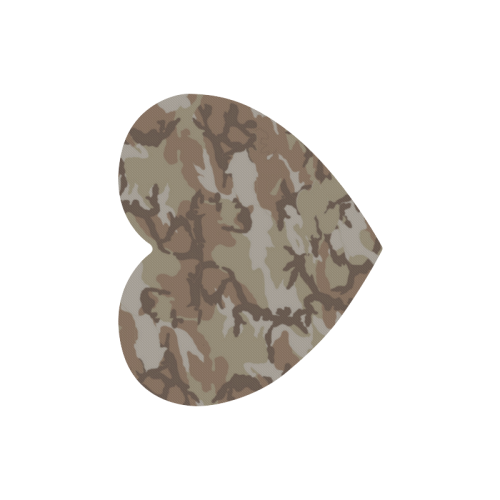 Woodland Desert Brown Camouflage Heart-shaped Mousepad