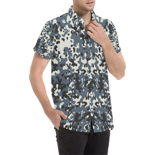 CAMOUFLAGE-POLICE 3 Men's All Over Print Short Sleeve Shirt/Large Size (Model T53)