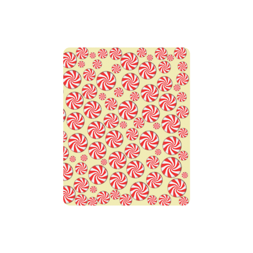 Christmas Peppermint Candy Yellow Rectangle Mousepad