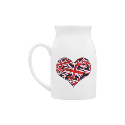Union Jack British UK Flag Heart Milk Cup (Large) 450ml