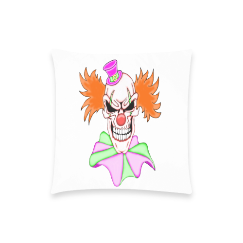 Clown Sugar Skull Custom  Pillow Case 18"x18" (one side) No Zipper