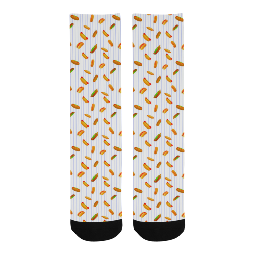 Hot Dog Pattern with Pinstripes Trouser Socks