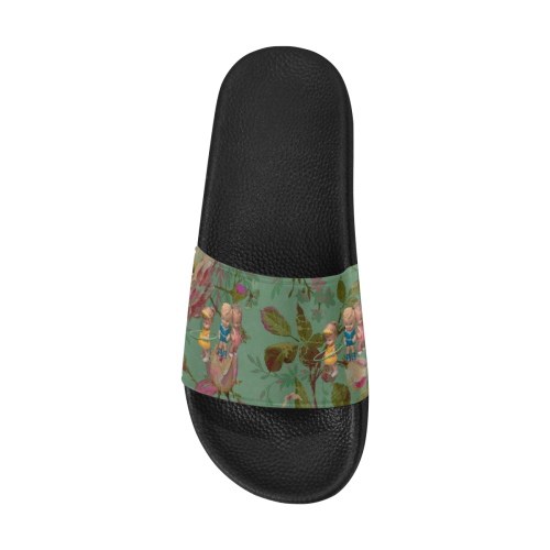 Hooping in The Rose Garden Women's Slide Sandals (Model 057)
