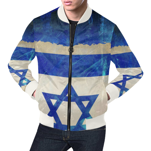 israel flag (2) All Over Print Bomber Jacket for Men/Large Size (Model H19)