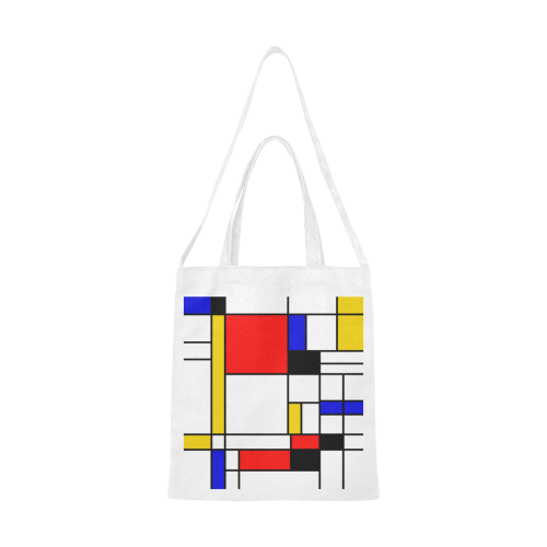 Bauhouse Composition Mondrian Style Canvas Tote Bag/Medium (Model 1701)