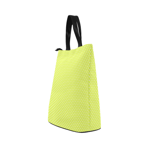 Yellow polka dots Nylon Lunch Tote Bag (Model 1670)