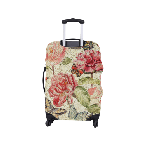 Watercolor Vintage Flowers Butterflies Lace 1 Luggage Cover/Small 18"-21"