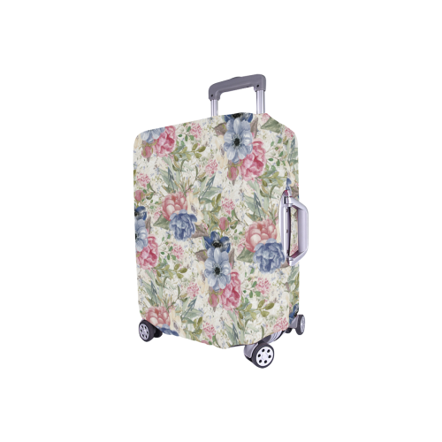 Watercolor Vintage Flowers Pattern 01 Luggage Cover/Small 18"-21"